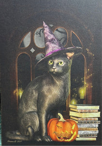 Black Cat Pumpkin Greeting Card