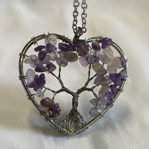 Amethyst Chip Tree Heart Shape