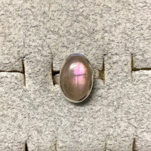 Purple Labradorite Oval Ring