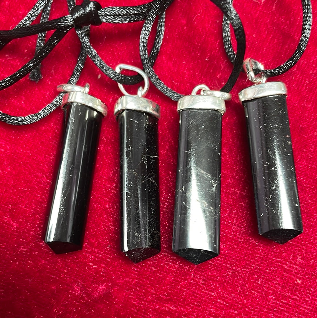 Black Tourmaline Polished Pendant