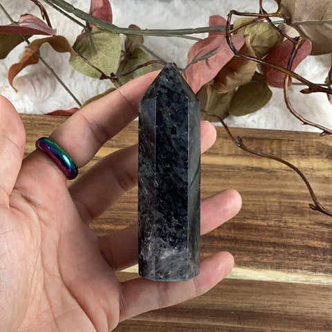 Green biotite in Quartz Obelisk