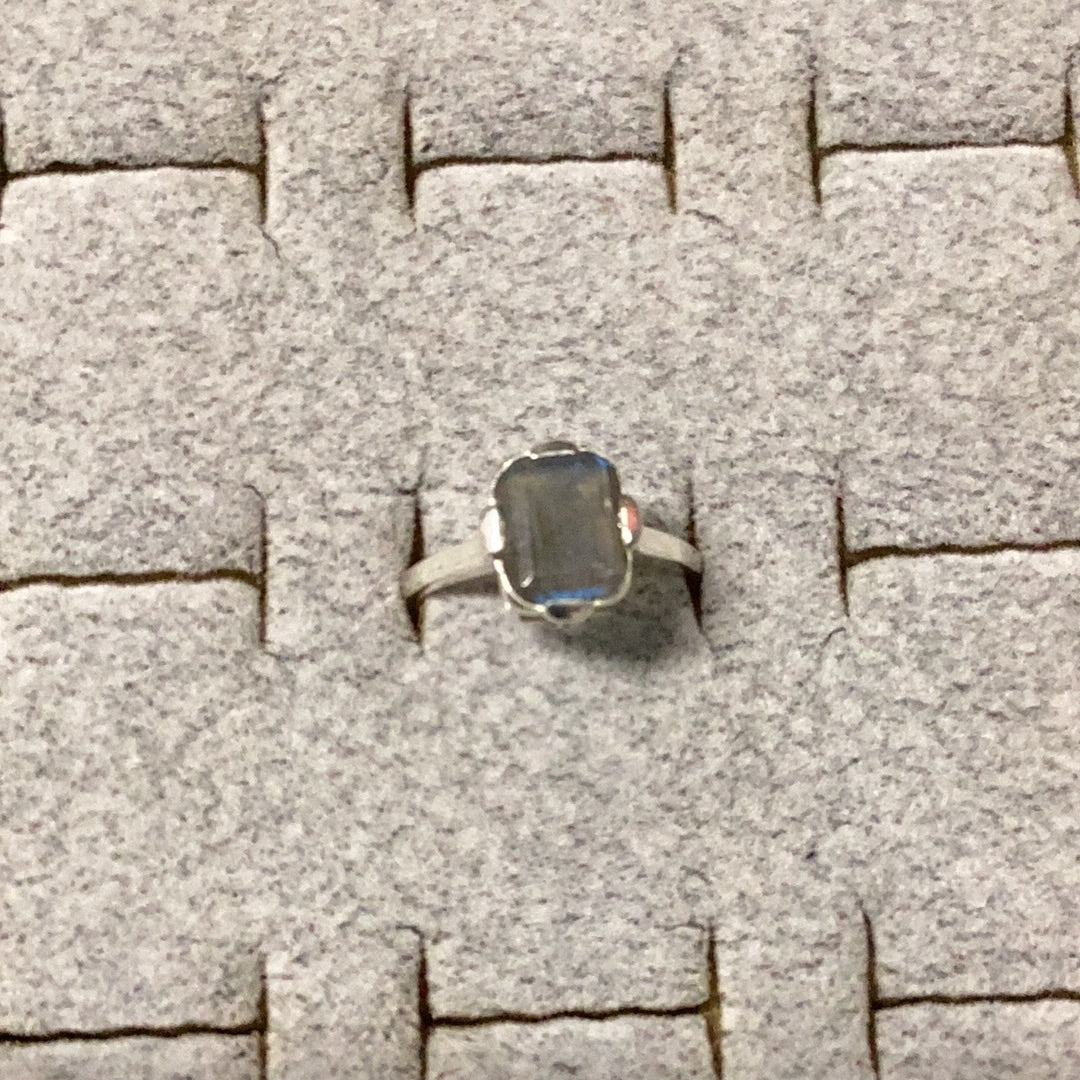 Labradorite Faceted Rectangle Ring