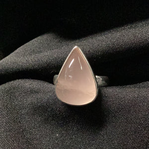 Rose Quartz Teardrop Ring