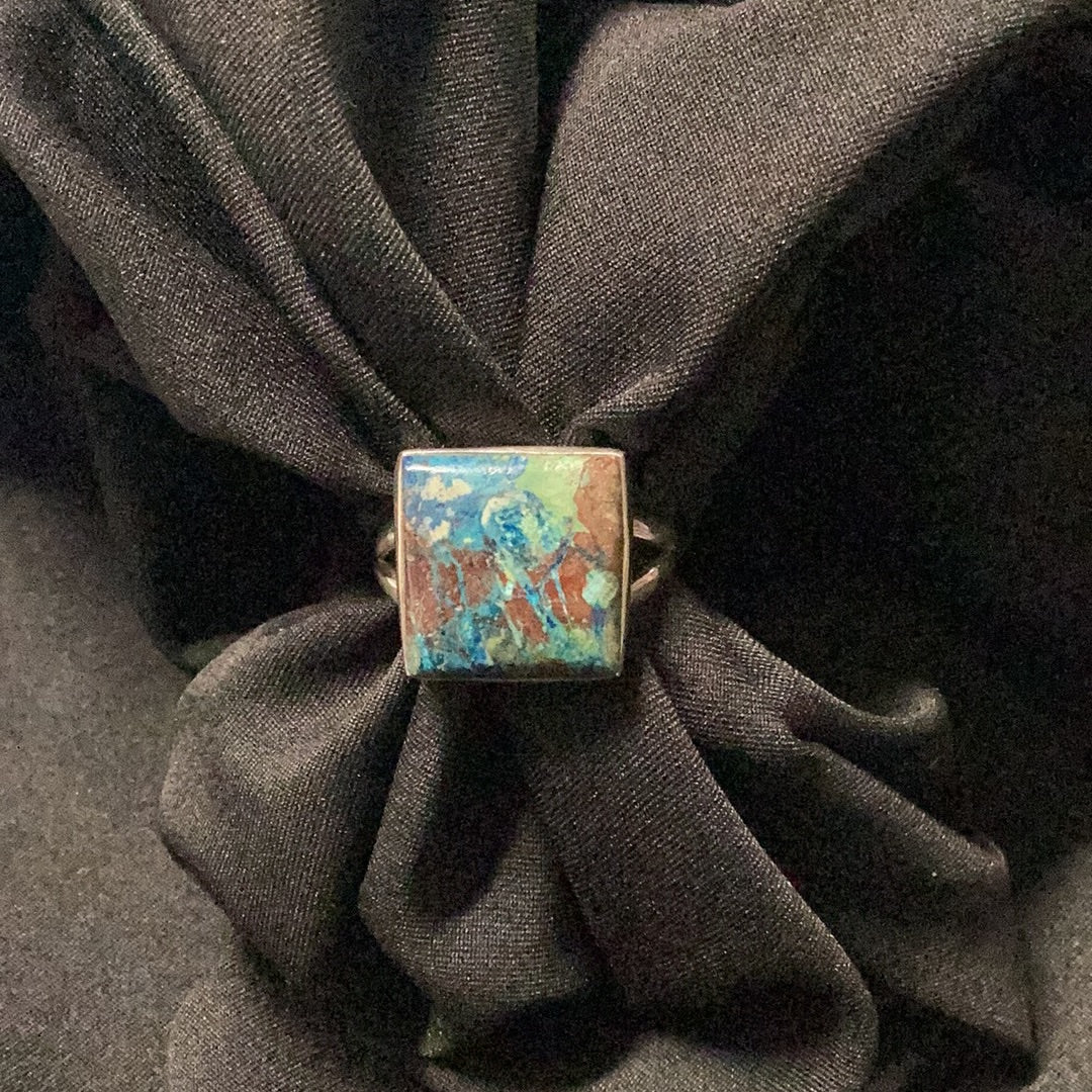 Shattuckite Sterling Silver Ring