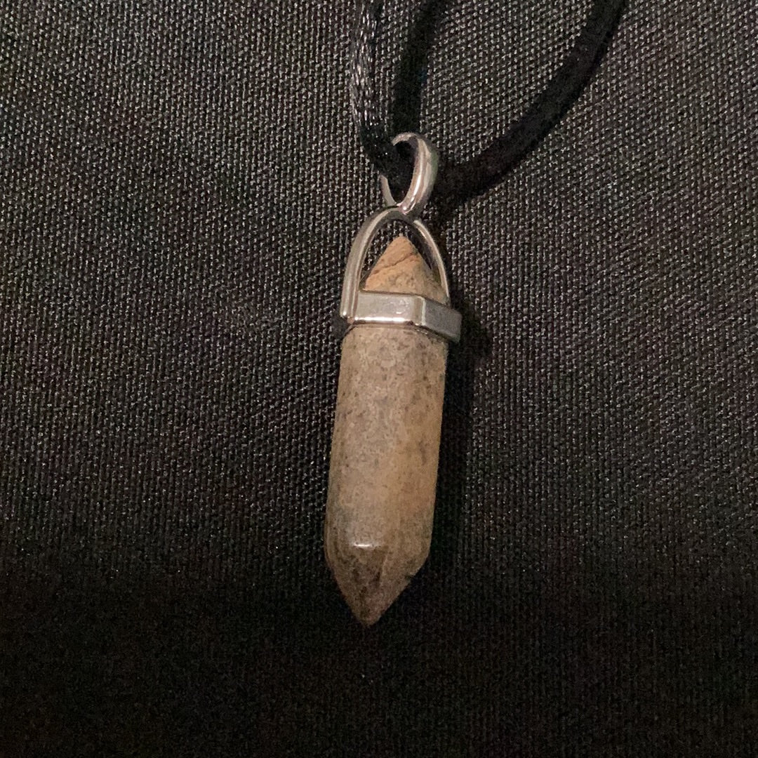 Crystal Point Pendant Picture Jasper