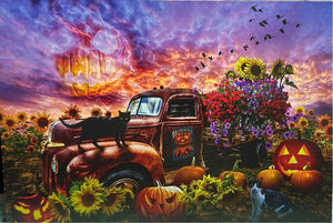 Halloween Card Antique Truck