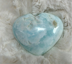 Aqua Blue Calcite Heart