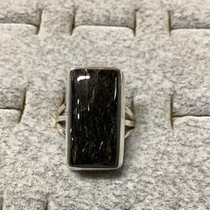 Nuummite Rectangle Ring