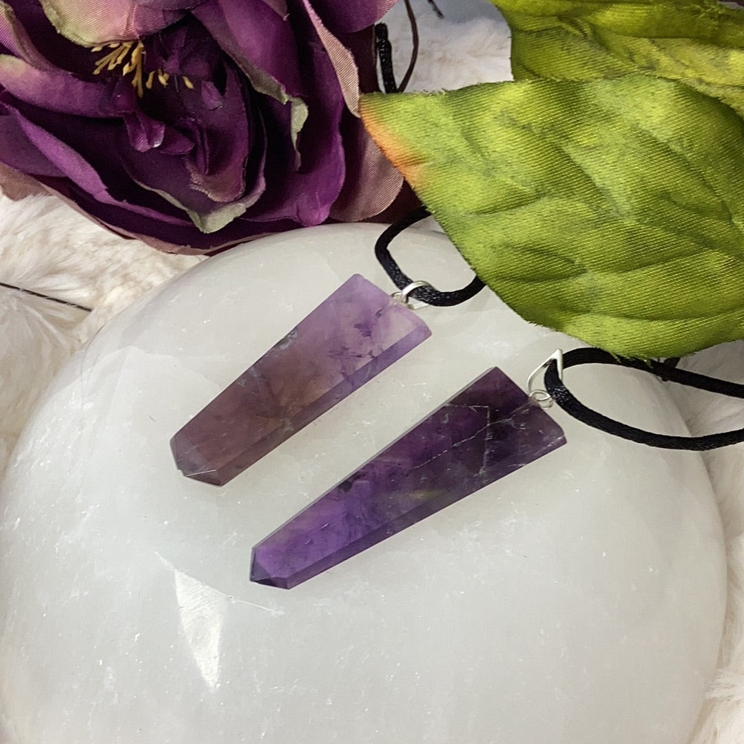 Amethyst Flat Pencil Pendant