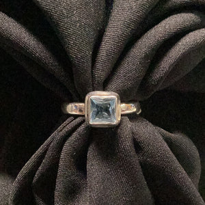 Aquamarine Square Ring