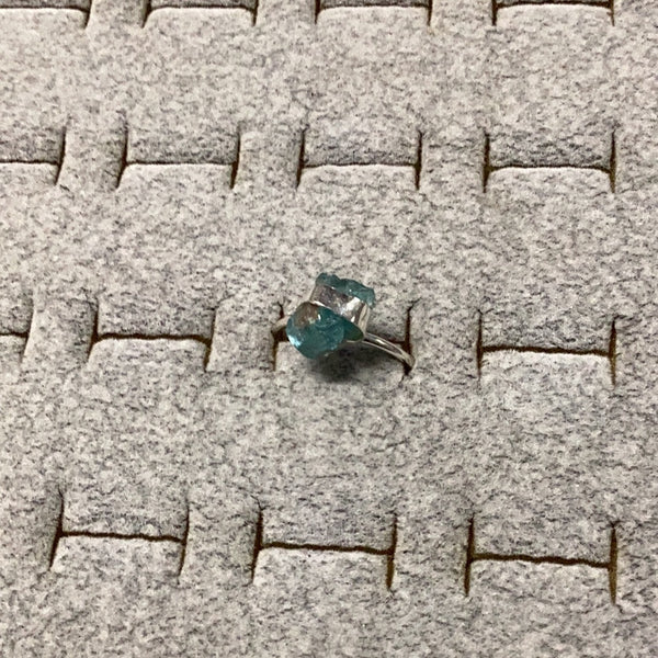 Blue Apatite Ring Small free form