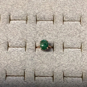 Emerald Small Oval Copper Filigree Ring