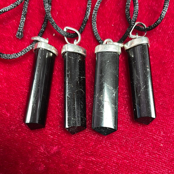 Black Tourmaline Polished Pendant