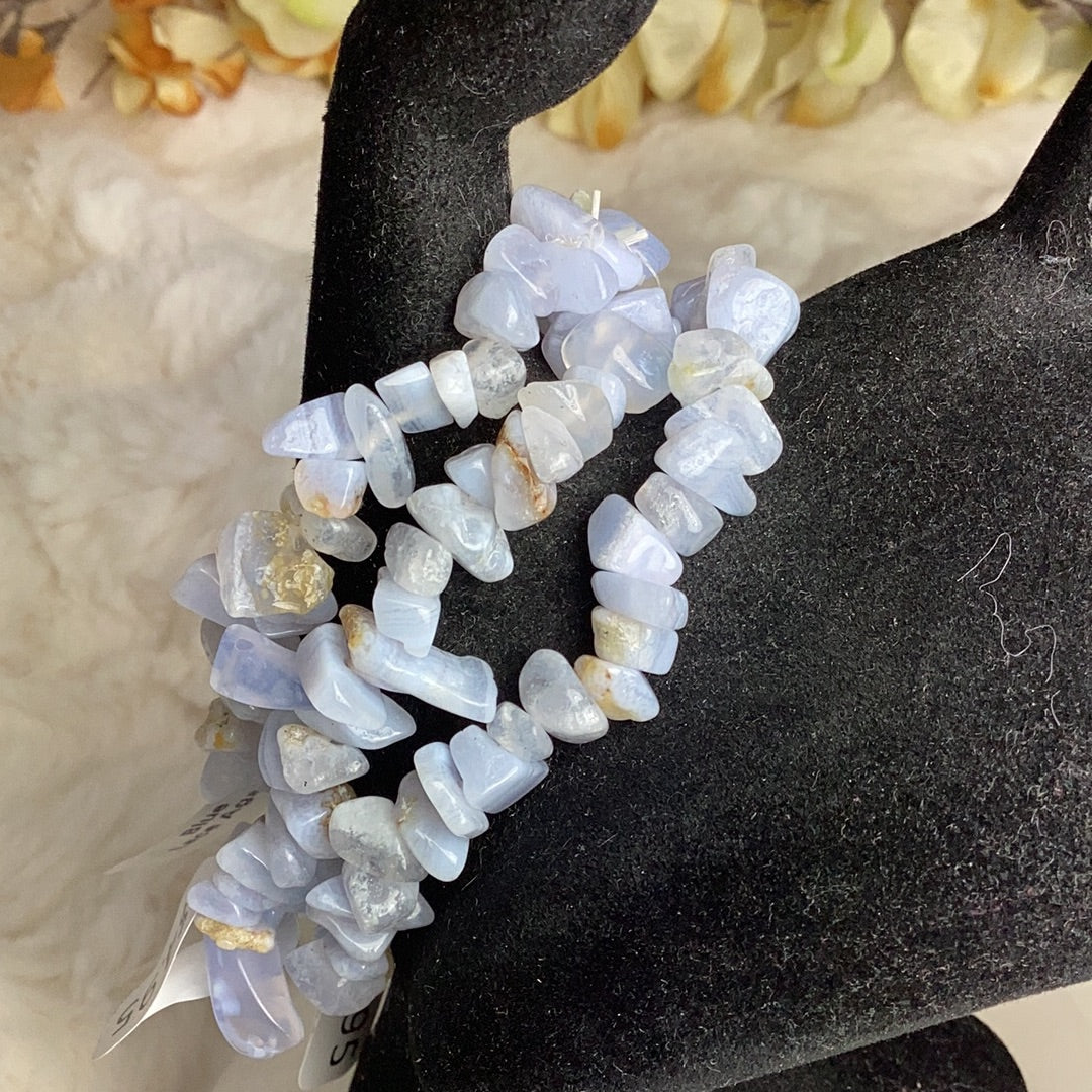 Blue Lace Agate Chip Bracelets