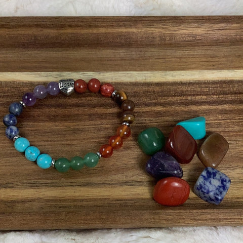 Energy Activating Chakra Bracelet with Stones