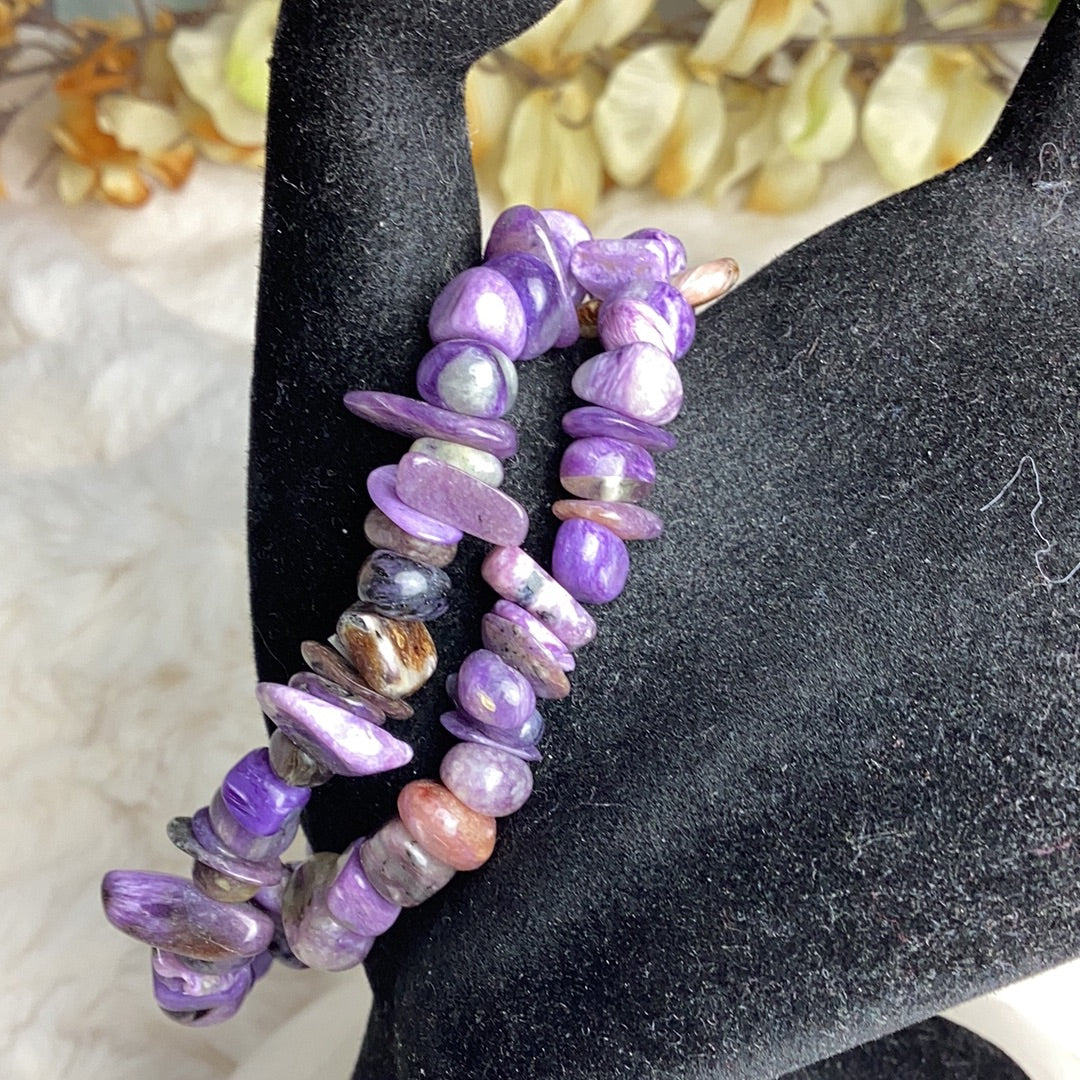 Charoite Chip Bracelets