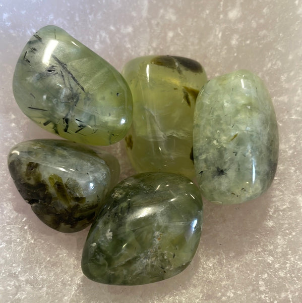 Epidote in Prehnite Tumbled