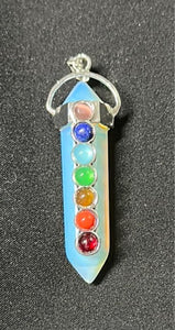 Opalite Natural Pendant with 7 Chakras