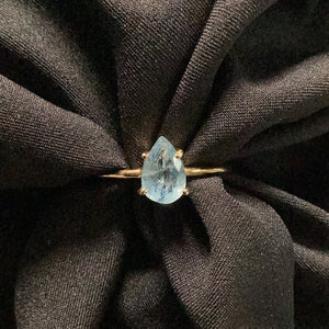 Aquamarine Ring  Gold Vermeil Band