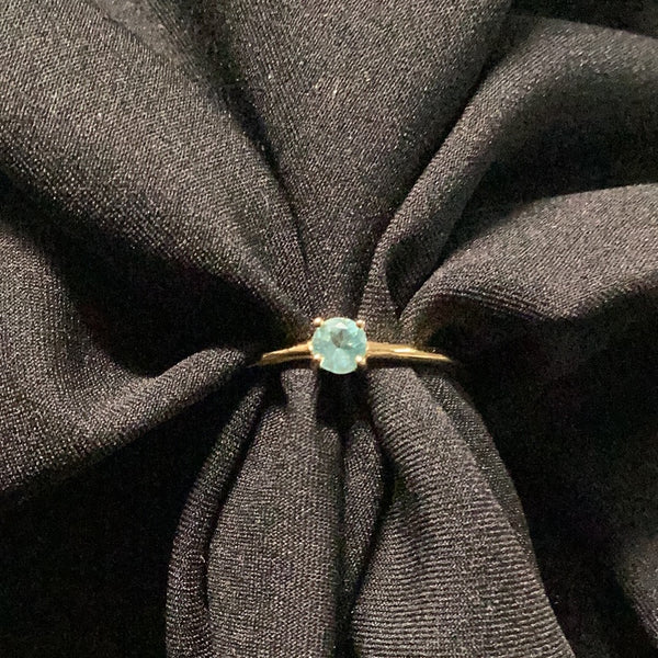 Blue Apatite Ring with Vermeil Gold Band