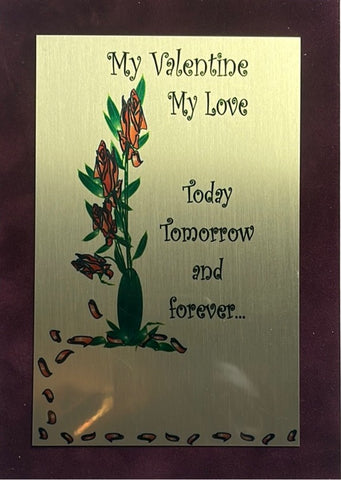 My Valentine My LoveMetal Etched Cards