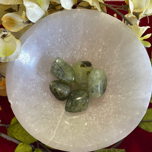 Epidote in Prehnite Tumbled