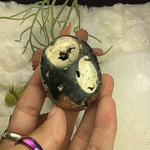 Pyrite Palm Stone