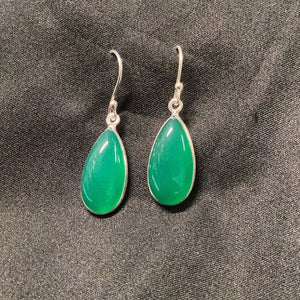 Green Onyx Earring Sterling Silver