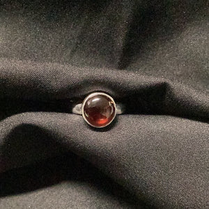 Hessonite Garnet Circle Ring