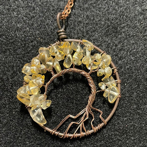 Citrine Chip Copper Wire Wrapped Tree