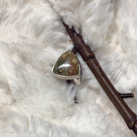 African Jasper Triangle Ring