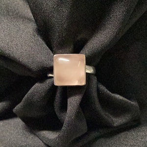 Rose Quartz Square Ring