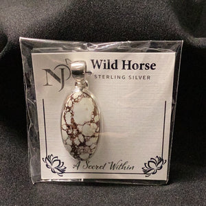 Sterling Silver Pendant Wild Horse Oval