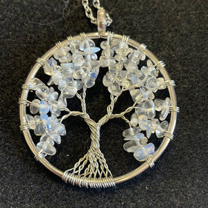 Opalite Chip Wire Wrapped Tree Pendant