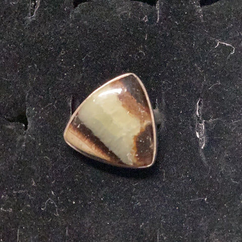 Yellow Septarian Sterling Silver Ring