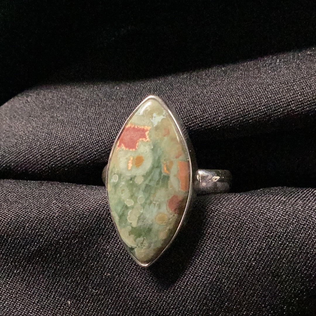 Rainforest Jasper Ellipse Ring