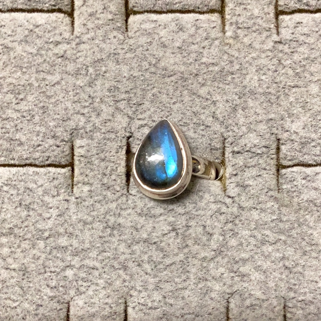 Labradorite Teardrop Ring