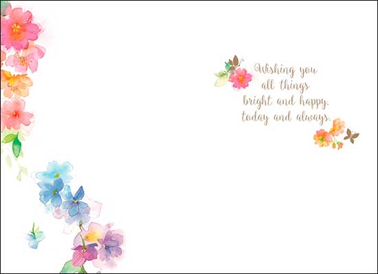 Mothers Day Card Wishing you all things bright and happy