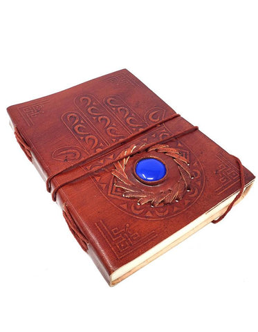 Evil Eye Leather Journal with Stone