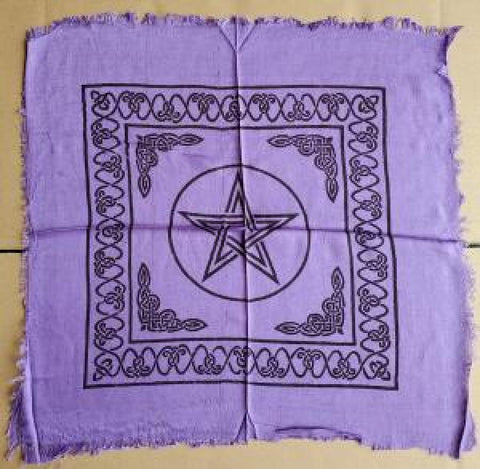 Pentagram Altar Cloth Purple & Black