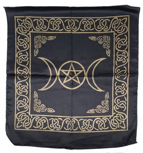 Triple Moon with Pentagram Altar Cloth