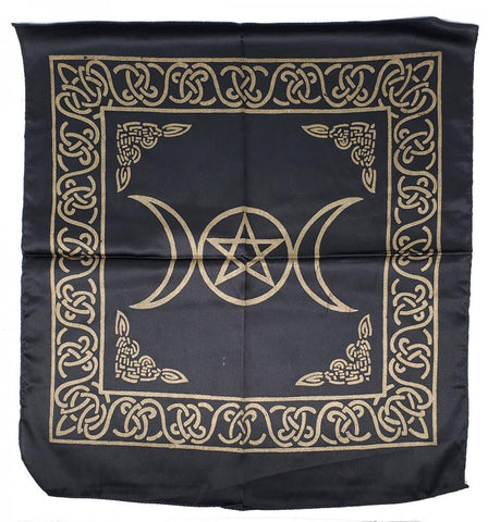 Triple Moon with Pentagram Altar Cloth